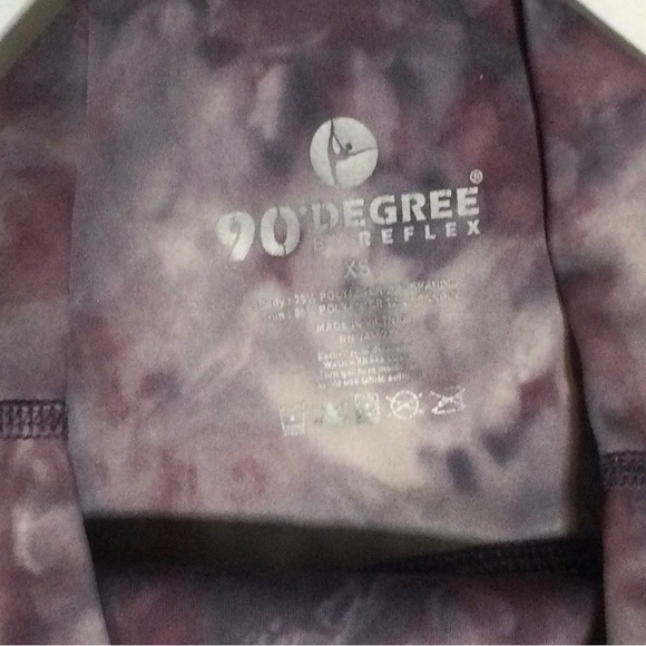 90 Degrees Womens XS Puple/Black/Gray Tie Dyed Look Leggings - Picture 3 of 3